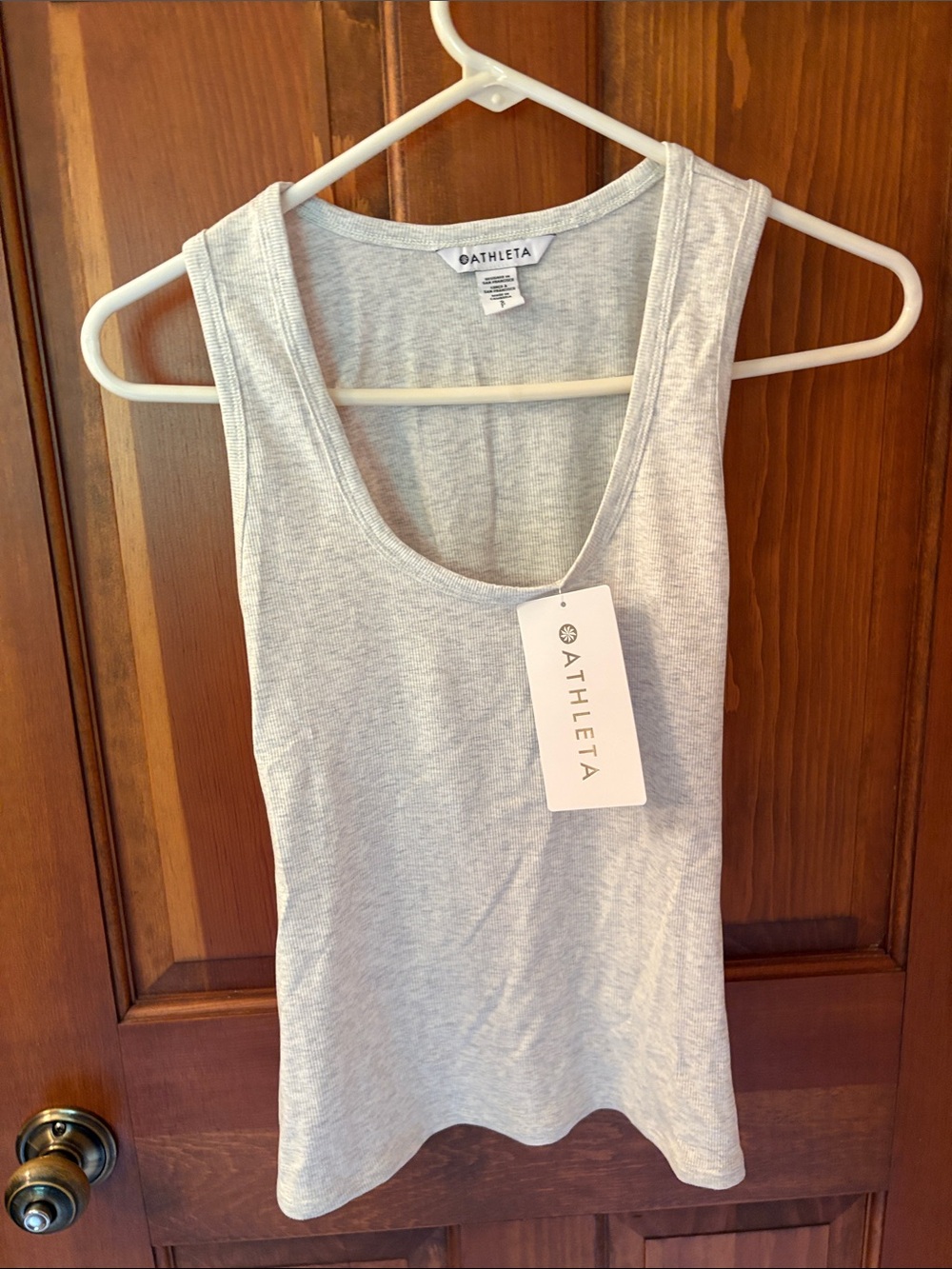 Athleta Heather Light Gray Scoop Neck Tank
